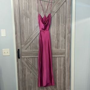 6. RNWY Hot Pink Satin Dress